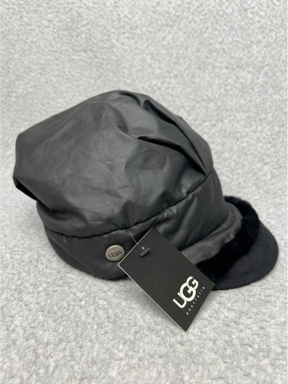 Y2K UGG Nylon Classic Winter Mini Newsboy shearling-trimmed brim One Size New